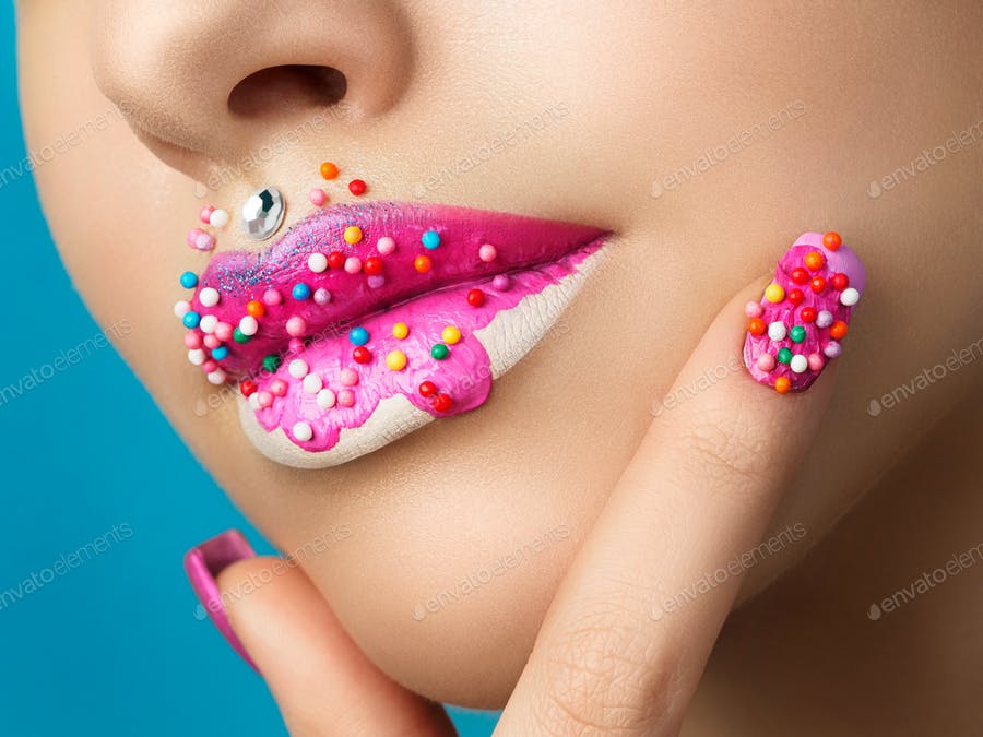 Lips With Sweet Donut Makeup