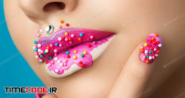 Lips With Sweet Donut Makeup