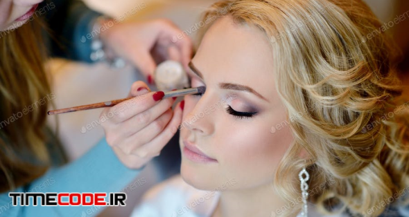 Wedding Makeup Artist Making A Make Up For Bride