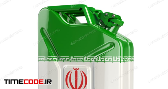 Oil Of Iran. Iranian Flag Painted On Gas Can.