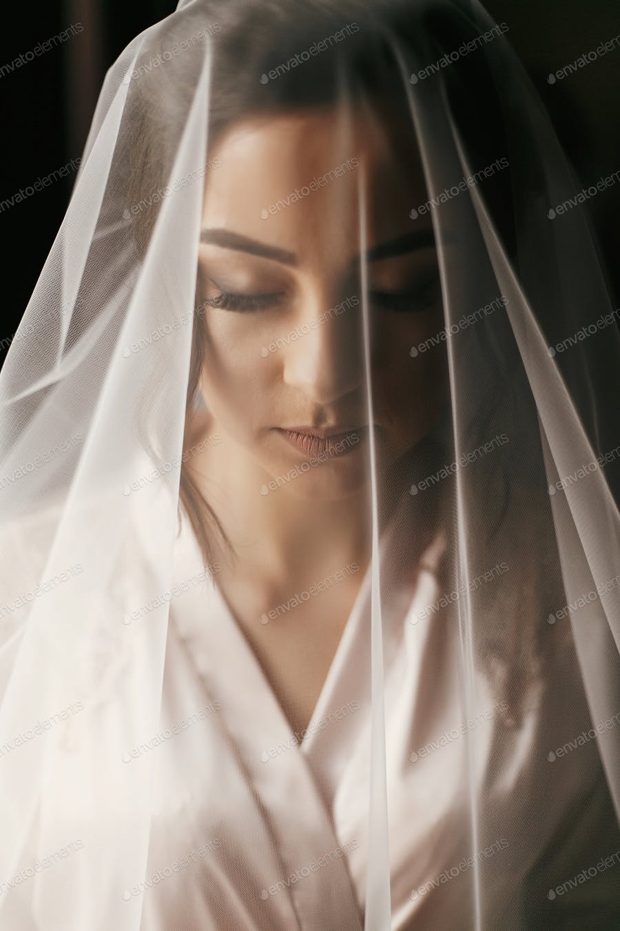 Gorgeous Bride Portrait With Amazing Make-up Near Window