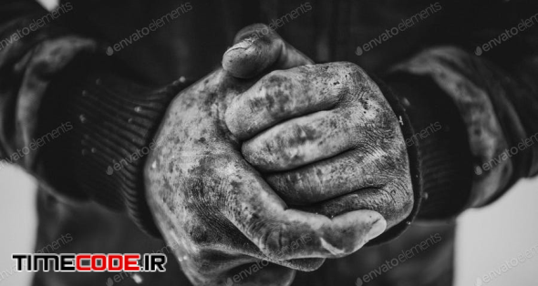 Hands Of A 19 Years Old Shepherd, Who Should Protect Folks Of Sheep In Snowy Mountains.