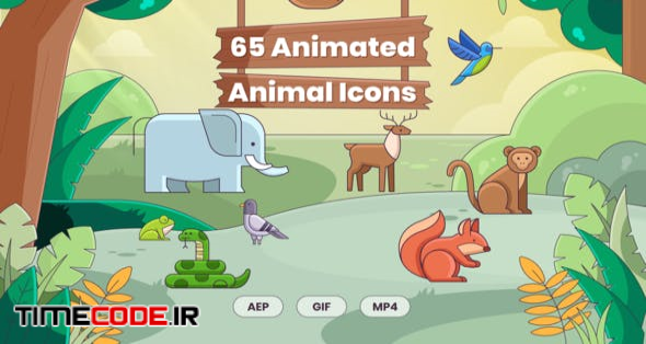  65 Animated Animal Icons 