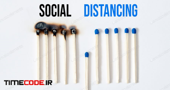 Social Distancing Concept With Burnt Matches