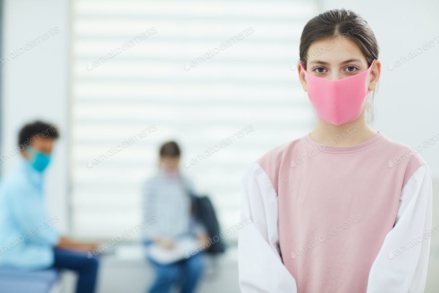Unrecognizable Girl In Face Mask