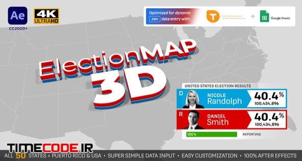  United States Election Map 3D 