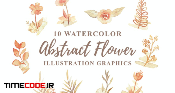 10 Watercolor Abstract Flower Illustration