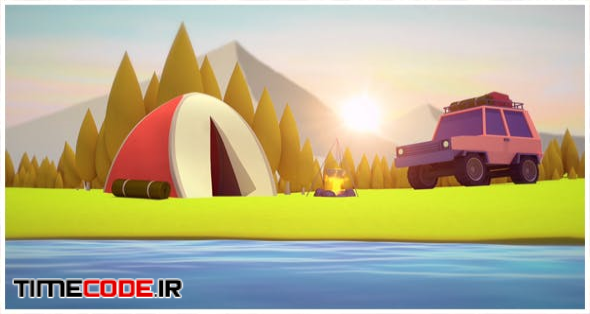  Low Poly Camping Background Loop 