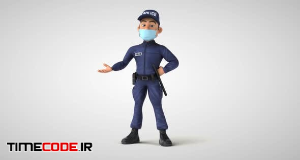  6 cartoon Police officers with masks 