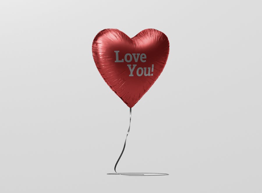 Valentine Heart Balloon Mockup