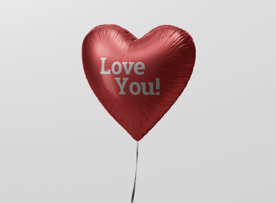 Valentine Heart Balloon Mockup