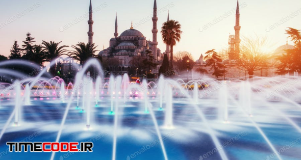 Sultan Ahmed Mosque Illuminated Istanbul, Turkey