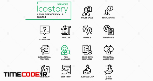 Legal Services - Line Design Style Icons Set