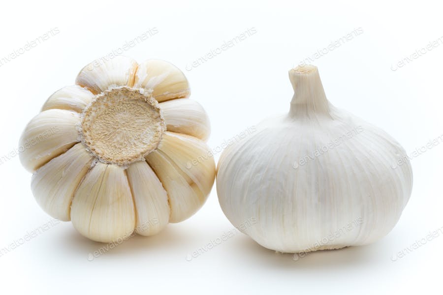 Garlic Isolated On The White Background.