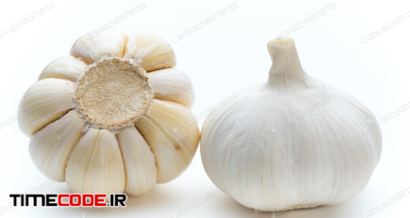 Garlic Isolated On The White Background.