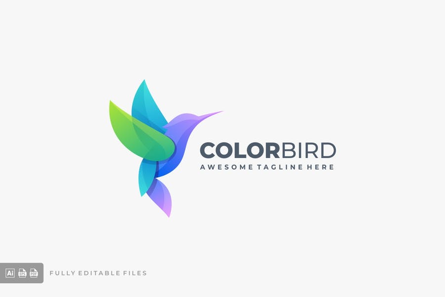 Bird Colorful Gradient Logo Template