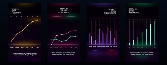  Story glowing infographics 