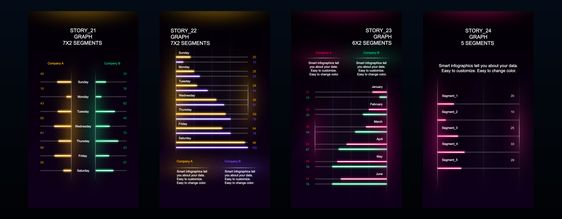  Story glowing infographics 