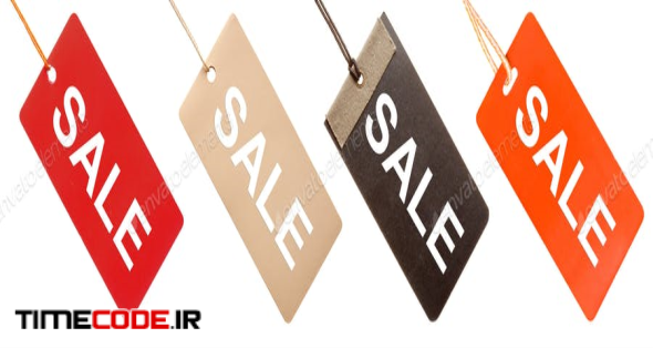 Set Of Paper Tags With "Sale" Written On Them Isolated