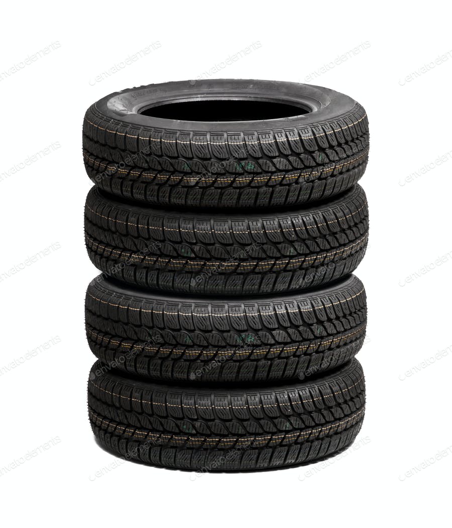 Set Of Car Tires Isolated