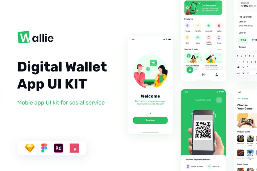 Wallie - Digital Wallet Apps UI Kit