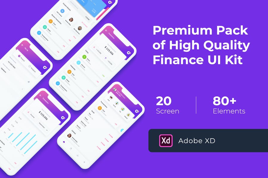 Finance Mobile UI KIT For XD