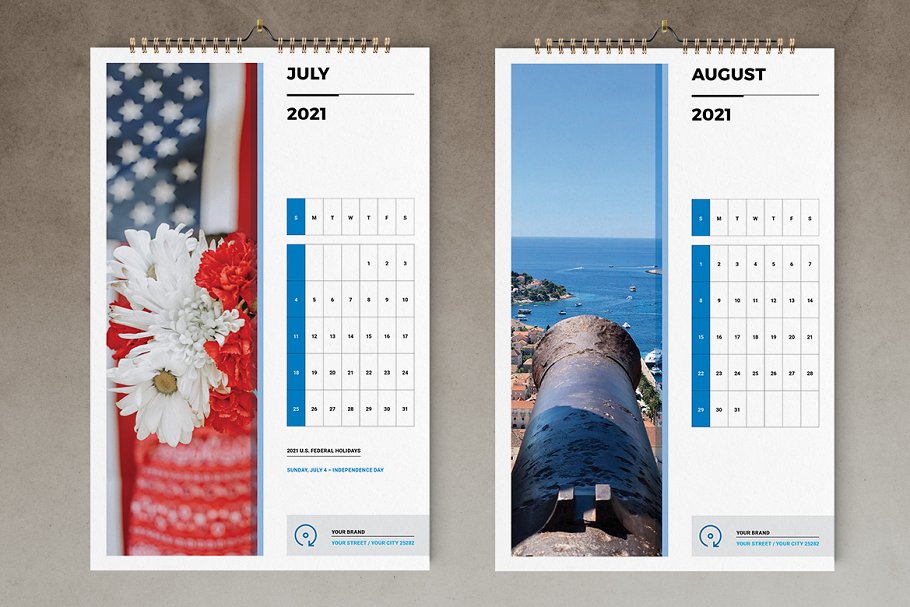 Wall Calendar 2021 Template | Creative Market
