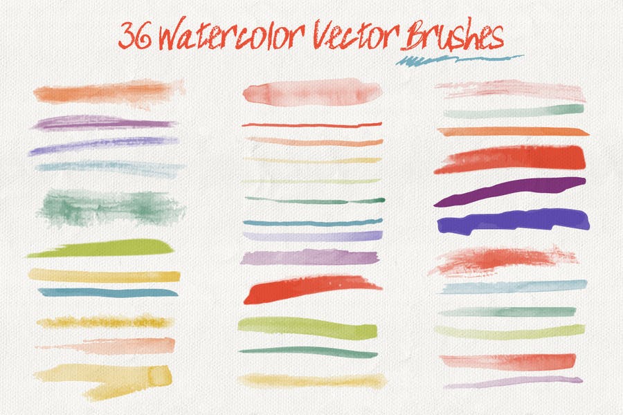 Set Of Watercolor Brushes And Textures