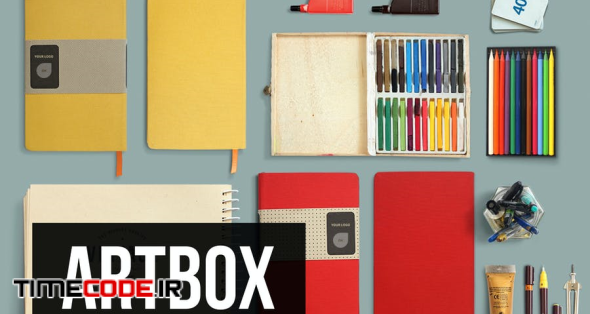 دانلود جعبه ابزار ساخت موکاپ میز تحریر ArtBox - Artistic Mockup Kit 31432 - تایم کد | مرجع ...