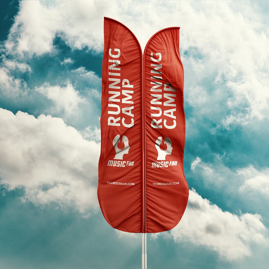 دانلود موکاپ پرچم 3D Flags Feather / Bow / Sail Flag Mockup 43162 – تایم کد