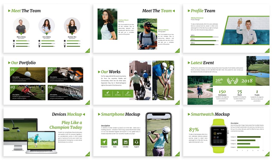 Golf - Sport Business Google Slides Template