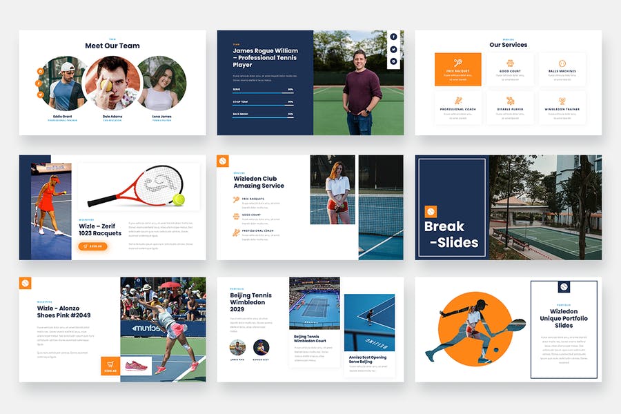 WIZLEDON - Tennis Sport Powerpoint Template