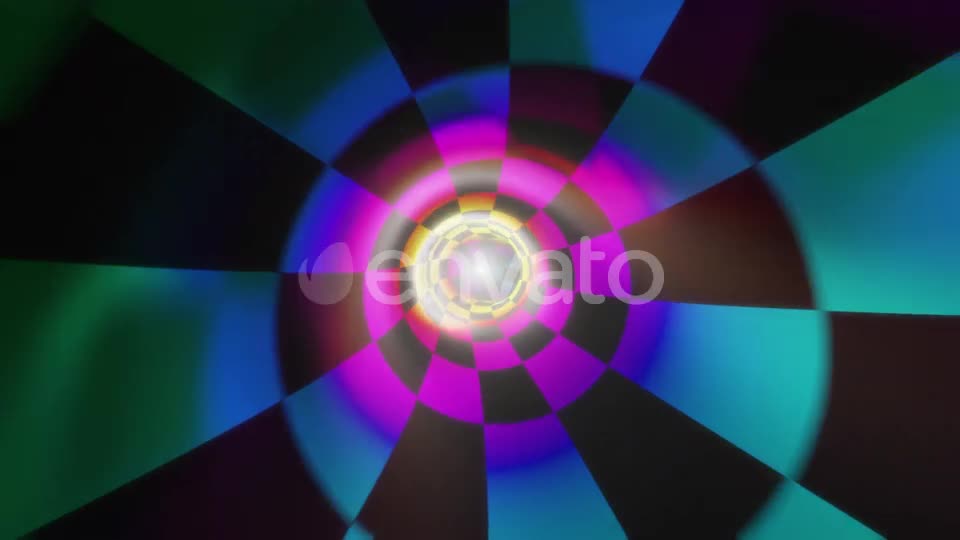 Color Chequerboard Light Tunnel Wiggle Loop