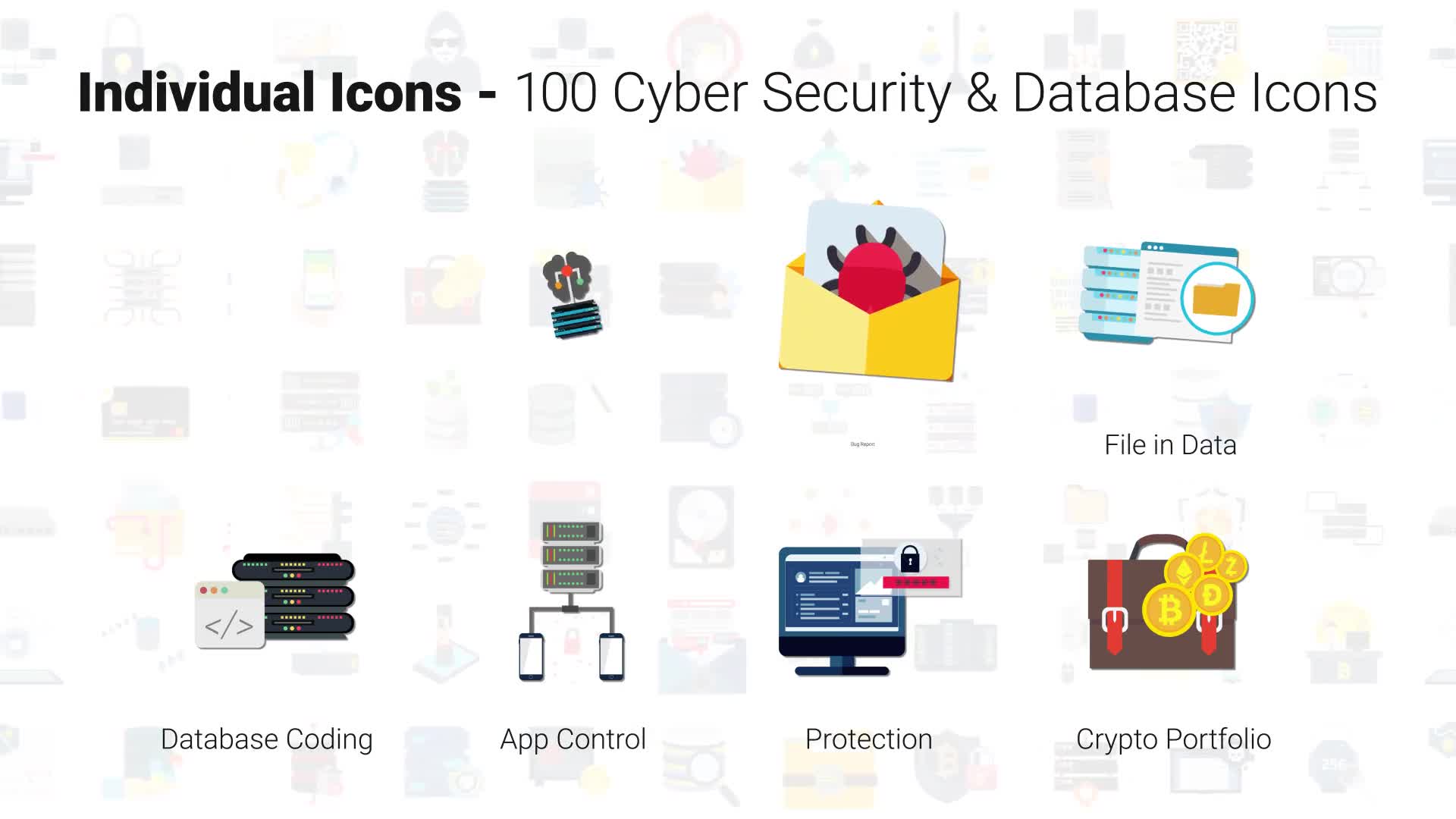  100 Cyber Security & Database Icons 