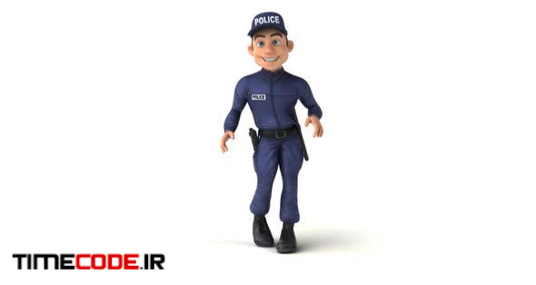  Fun 3D cartoon Policeman dancing 