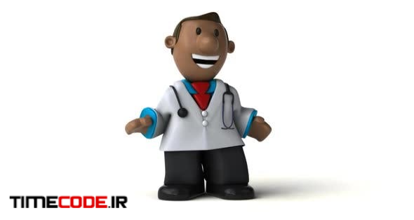  Fun 3d cartoon doctor presenting 