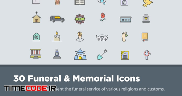 30 Funeral & Memorial Icons