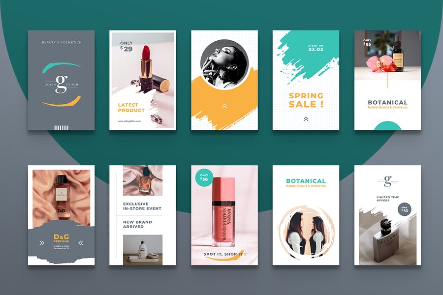 قالب پینترست محصولات آرایشی