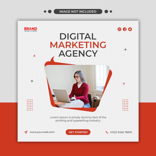 دانلود قالب پست اینستاگرام : تبلیغ آژانس دیجیتال مارکتینگ