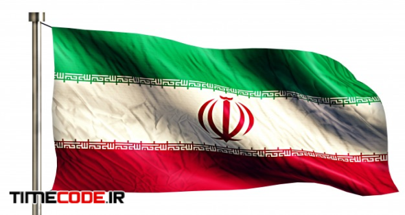 Iran national flag isolated 3d white background Free Photo