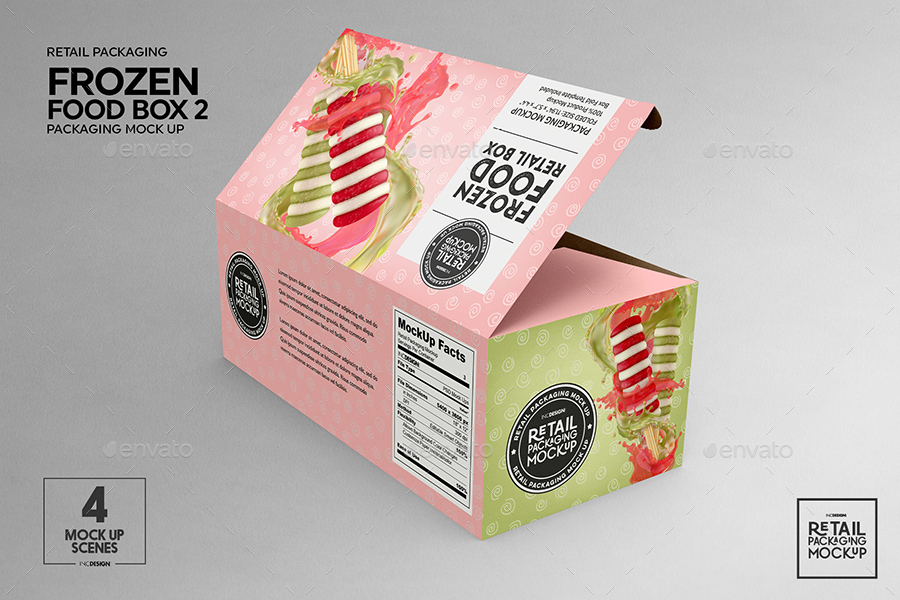 Big Frozen Food Box Packaging Mockup