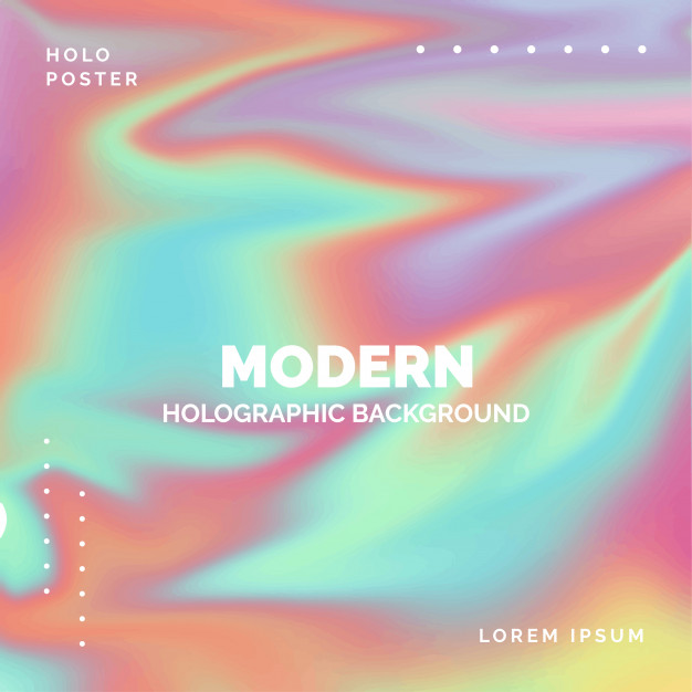 Modern holographic background Free Vector