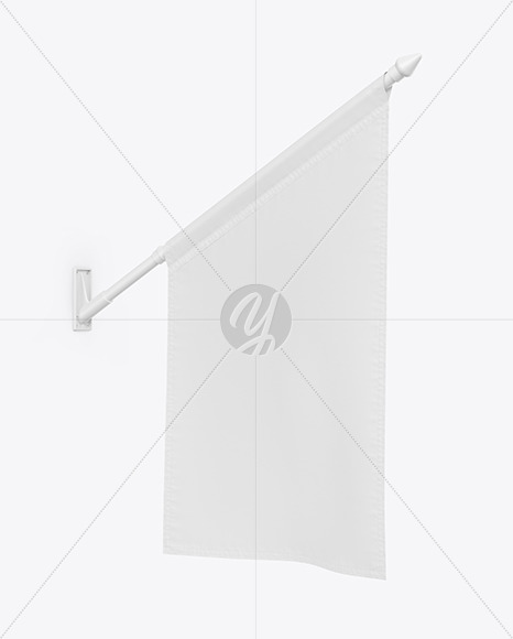 Flag Mockup in Outdoor Advertising Mockups on Yellow Images Object Mockups