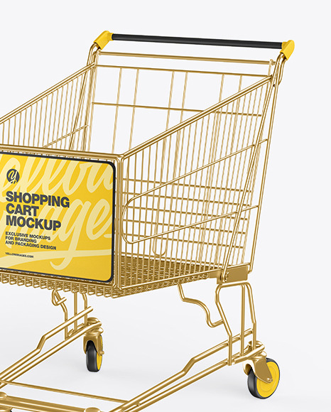 Shopping Cart Mockup in Packaging Mockups on Yellow Images Object Mockups