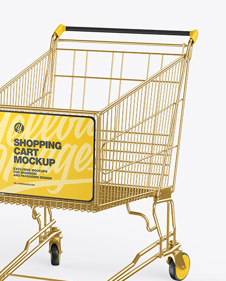 Shopping Cart Mockup in Packaging Mockups on Yellow Images Object Mockups