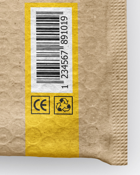 Kraft Paper Postage Bag Mockup in Bag & Sack Mockups on Yellow Images Object Mockups