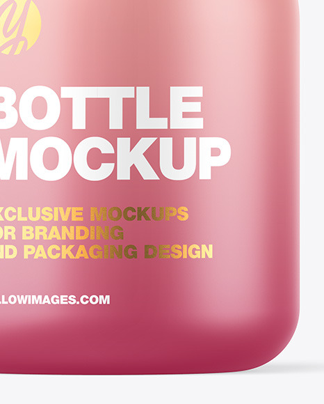 Matte Bottle w/ Metallic Cap Mockup in Bottle Mockups on Yellow Images Object Mockups
