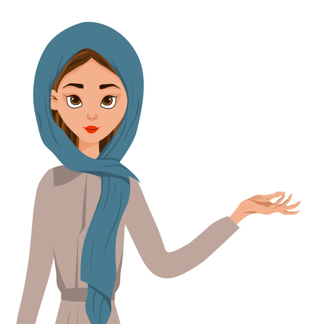 Muslim woman in a scarf, burqa 