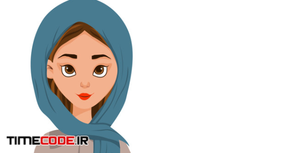 Muslim woman in a scarf, burqa 