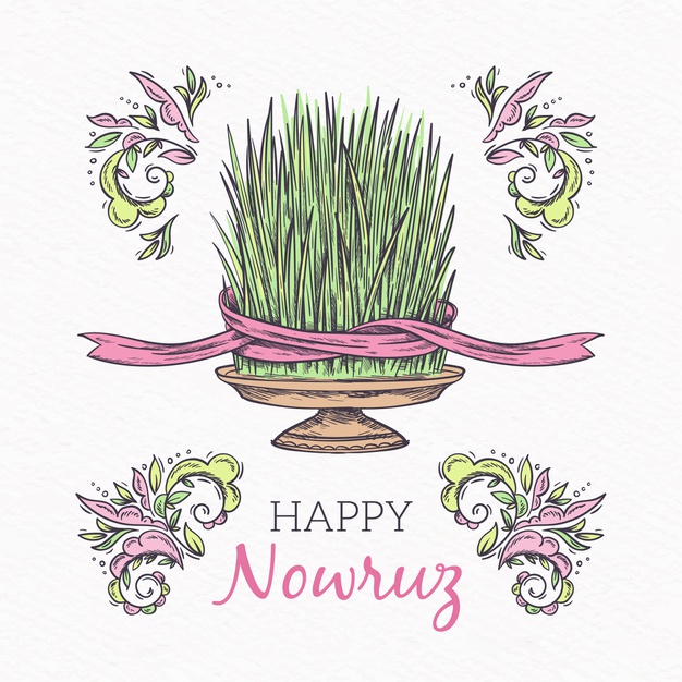 Nowruz with greeting Free Vector